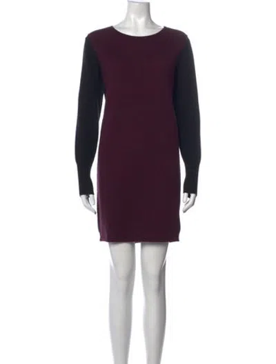 Pre-owned 360cashmere Wool Mini Dress In Purple