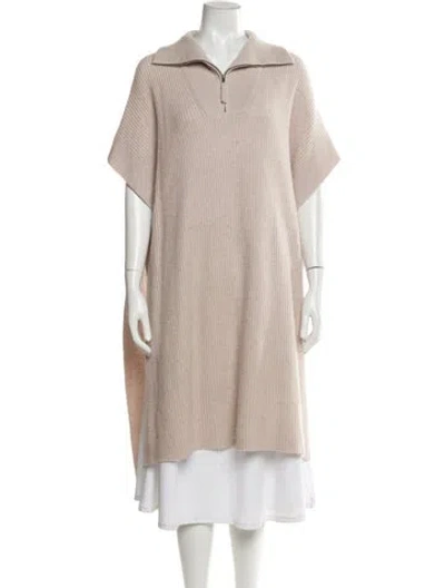Pre-owned 360cashmere Wool Mock Neck Sweater In Neutral