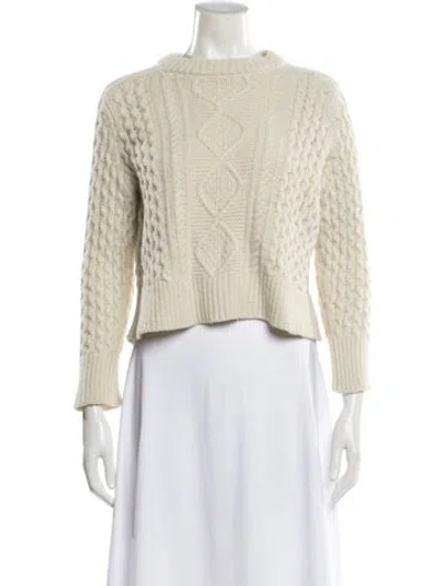 Pre-owned 360cashmere Wool Mock Neck Sweater In Neutral