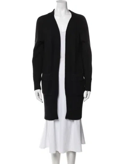 Pre-owned 360cashmere Wool Open Front Sweater In Black