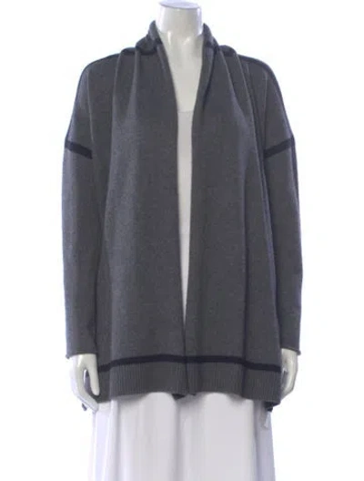 Pre-owned 360cashmere Wool Open Front Sweater In Gray