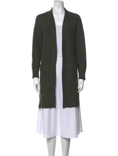 Pre-owned 360cashmere Wool Open Front Sweater In Green