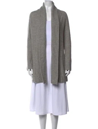 Pre-owned 360cashmere Wool Open Front Sweater In Grey