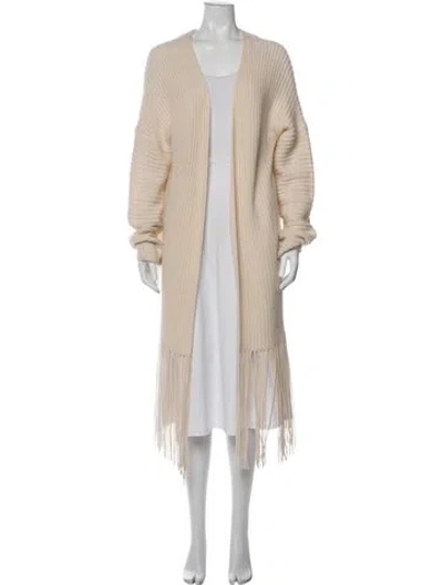 Pre-owned 360cashmere Wool Open Front Sweater In White