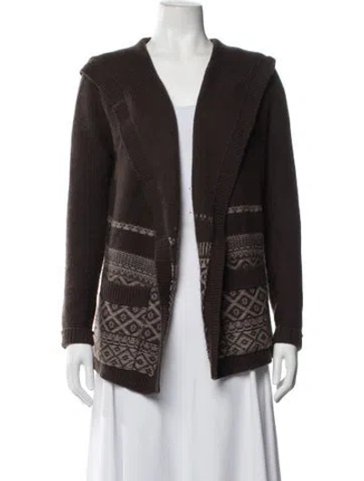 Pre-owned 360cashmere Wool Patterned Sweater In Brown