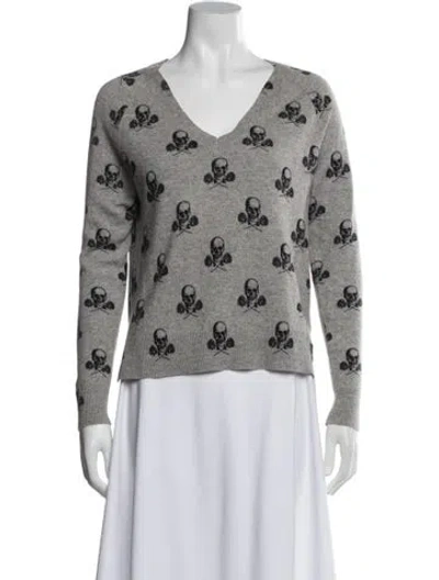 Pre-owned 360cashmere Wool Printed Sweater In White