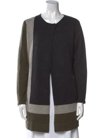 Pre-owned 360cashmere Wool Striped Sweater In Black
