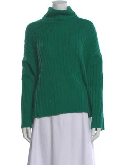 Pre-owned 360cashmere Wool Turtleneck Sweater In Green