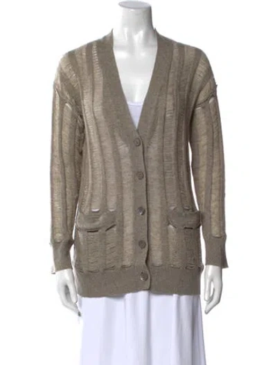 Pre-owned 360cashmere Wool V-neck Sweater In Neutral