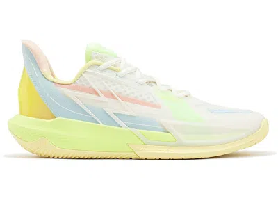 Pre-owned 361 Degrees Men's  Big3 4.0 Quick Cloudless Sky Sneakers In Off White/lime/blue