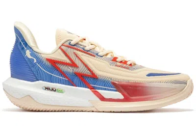 Pre-owned 361 Degrees Men's  Big3 4.0 Quick Pro Disembark Sneakers In Beige/blue/red
