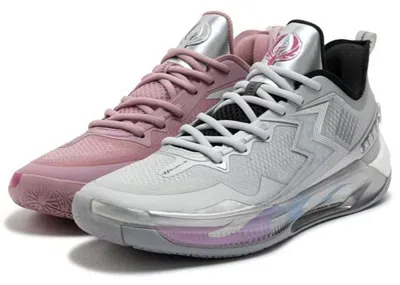 Pre-owned 361 Degrees Men's  Big3 4.0 Quick Pro Mandarin Duck Sneakers In Silver/pink