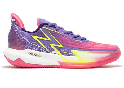 Pre-owned 361 Degrees Men's  Big3 4.0 Quick Pro Ziwei Sneakers In Purple/pink/lime In Multi