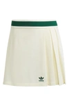 Adidas Originals Striped Pleated Recycled Piqué Mini Skirt In Off-white