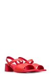 Camper Katie Block Heel Sandal In Red