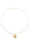 The M Jewelers The Zodiac Medallion Necklace In Gold - Aquarius