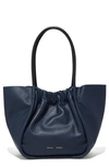 Proenza Schouler Large Ruched Smooth Leather Tote Bag In Dark Navy