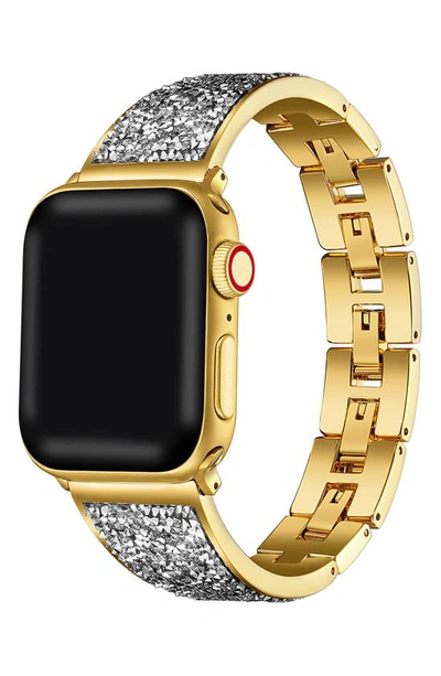 The Posh Tech Crystal Apple Watch® Se & Series 7/6/5/4/3/2/1 Bracelet Watchband In Yellow Gold