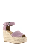 Marc Fisher Ltd Alida Espadrille Platform Wedge In Prugna Suede