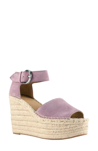 Marc Fisher Ltd Alida Espadrille Platform Wedge In Prugna Suede