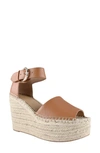 Marc Fisher Ltd Alida Espadrille Platform Wedge In Tan Leather