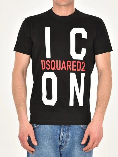 Dsquared2 Black Cotton Icon T-shirt