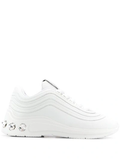 Miu Miu Crystal Chunky Sole Sneakers In White
