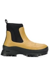 Stella Mccartney Utility Faux Leather Ankle Boots In Black White