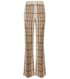 VICTORIA BECKHAM Checked linen flared pants,P00560815