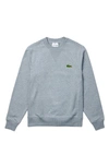 Lacoste Ribbed Side Organic Cotton Sweatshirt In Grey