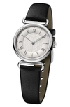 Fendi Palazzo Leather Strap Watch, 29mm In Black/ White/ Stainless Steel