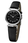 Fendi Palazzo Leather Strap Watch, 29mm In Black/ Stainless Steel