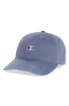 Champion Garment Wash Baseball Cap In Wildflower Pale Blue