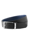 Montblanc Reversible Saffiano Leather Belt In Black