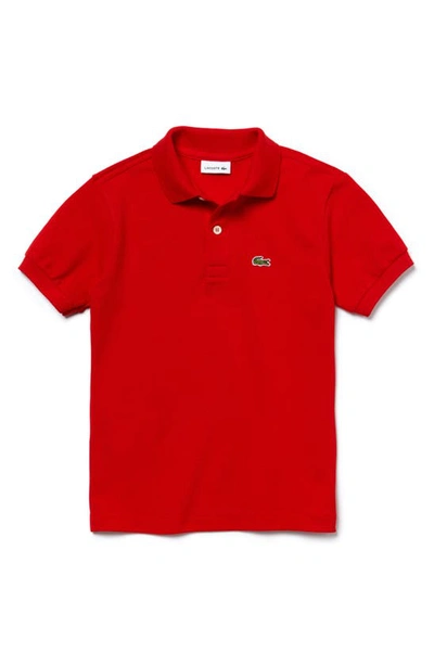 Lacoste Baby Boys Short Sleeve Classic Pique Polo Shirt In Red