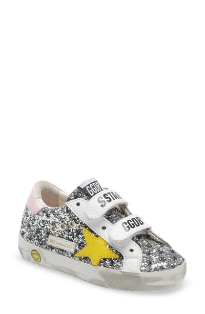 Golden Goose Kids' Girl's Old School Glitter Polka-sot Grip-strap Trainers, Baby/toddlers In Silver