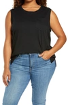 Madewell Whisper Cotton Pocket Muscle Tank In True Black