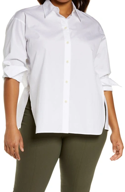 Vince Cotton Poplin Button-up Shirt In Optic White