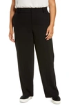 Vince Straight Leg Wool Blend Trousers In Black