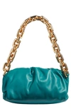 Bottega Veneta The Chain Pouch Leather Shoulder Bag In Mallard/ Gold