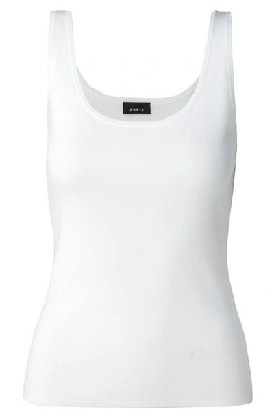 Akris Scoop Neck Tank Top Sweater In Ecru