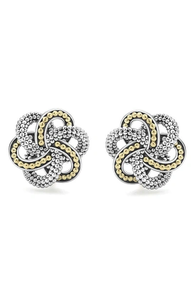 Lagos Sterling Silver & 18k Yellow Gold Love Knot Stud Earrings