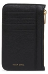 Mansur Gavriel Zip Card Holder In Black/ Flamma