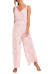 VINEYARD VINES CANOPY GEO PRINT TIE SHOULDER JUMPSUIT,2Q010577