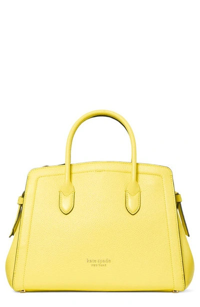 Kate Spade Knott Medium Leather Satchel In Yellow Sesame/gold