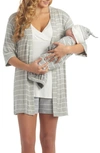 Everly Grey Adaline During & After 5-piece Maternity/nursing Sleep Set In Heather Gray