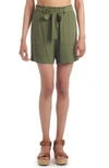 Everly Grey Shelly High Waist Paperbag Shorts In Olive