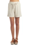 Everly Grey Shelly High Waist Paperbag Shorts In Oatmeal