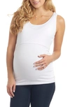 Everly Grey Maternity Kara Nursing Knit Tank In White