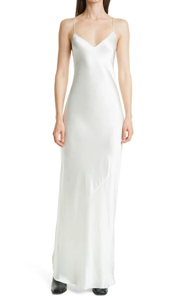 Nili Lotan Cami Silk Charmeuse Gown In White